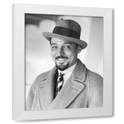 Rudolph Valentino with Beard, 1924 White Modern Wood Framed Art Print by Vintage Hollywood Archive