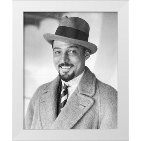 Rudolph Valentino with Beard, 1924 White Modern Wood Framed Art Print by Vintage Hollywood Archive