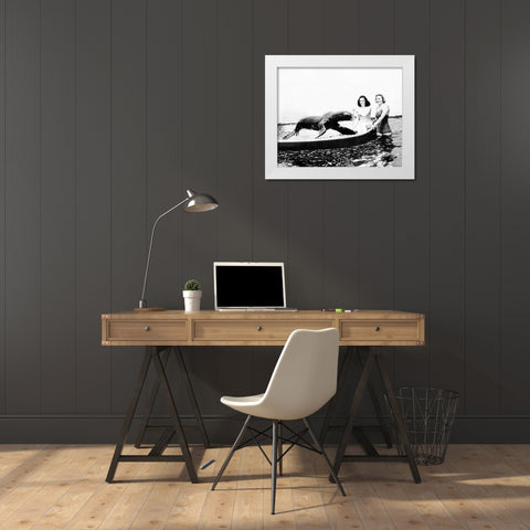 Sharkey the Seal, 1941 White Modern Wood Framed Art Print by Vintage Hollywood Archive