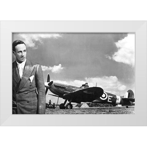 Spitfire, 1943 White Modern Wood Framed Art Print by Vintage Hollywood Archive