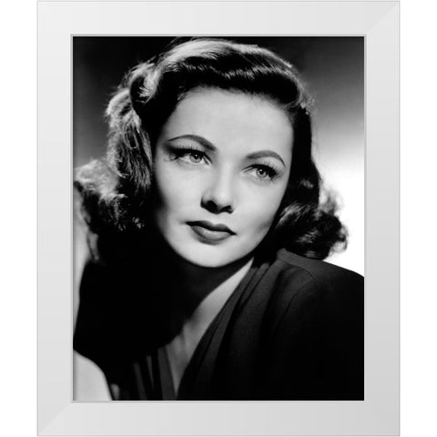 Gene Tierney White Modern Wood Framed Art Print by Vintage Hollywood Archive