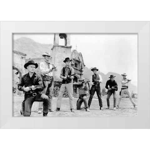 The Magnificent Seven White Modern Wood Framed Art Print by Vintage Hollywood Archive