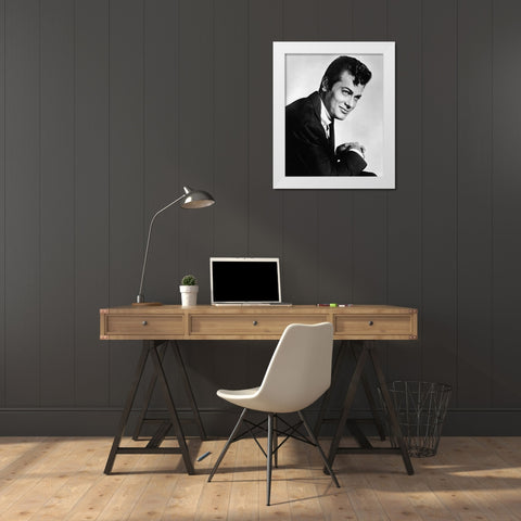 Tony Curtis, 1958 White Modern Wood Framed Art Print by Vintage Hollywood Archive