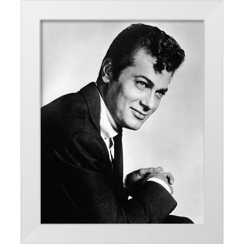 Tony Curtis, 1958 White Modern Wood Framed Art Print by Vintage Hollywood Archive