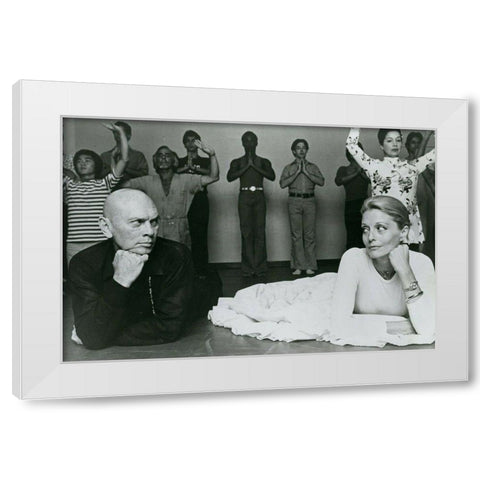 Yul Brynner, Constance Towers, The King and I, 1976 White Modern Wood Framed Art Print by Vintage Hollywood Archive
