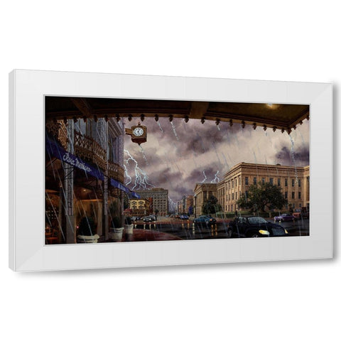 Washington Chronicle Penn Quarter White Modern Wood Framed Art Print by Wang, John Z.