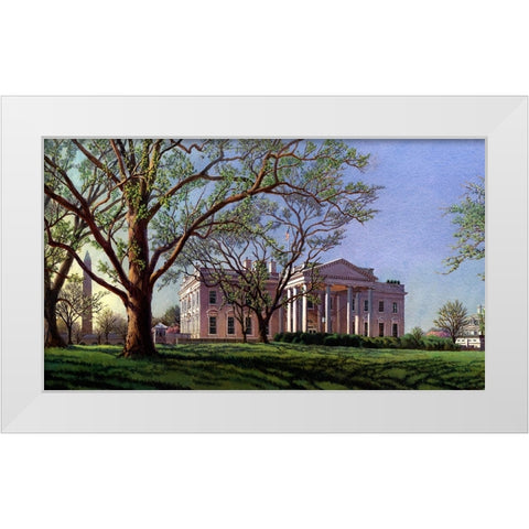 Washington Chronicle The White House White Modern Wood Framed Art Print by Wang, John Z.