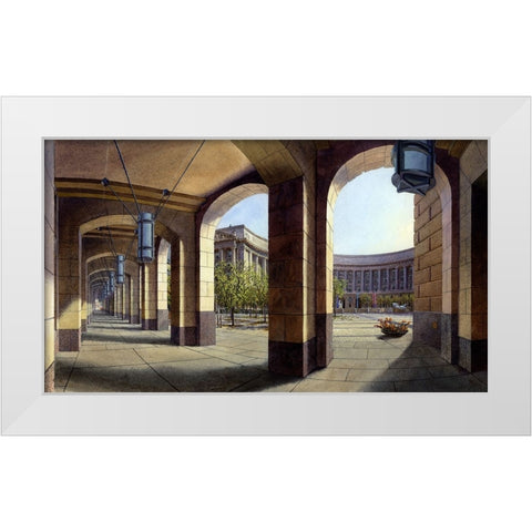 Washington Chronicle Federal Triangle White Modern Wood Framed Art Print by Wang, John Z.