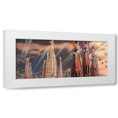 Towers of La Sagrada Familia White Modern Wood Framed Art Print by Wang, John Z.
