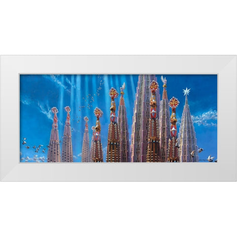 Towers of La Sagrada Familia II White Modern Wood Framed Art Print by Wang, John Z.