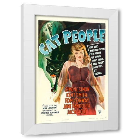Cat People-1942 White Modern Wood Framed Art Print by Vintage Hollywood Archive