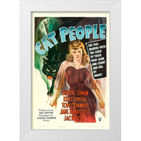 Cat People-1942 White Modern Wood Framed Art Print by Vintage Hollywood Archive