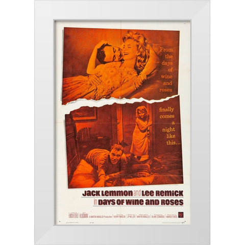 Days of Wine and Roses-1962 White Modern Wood Framed Art Print by Vintage Hollywood Archive