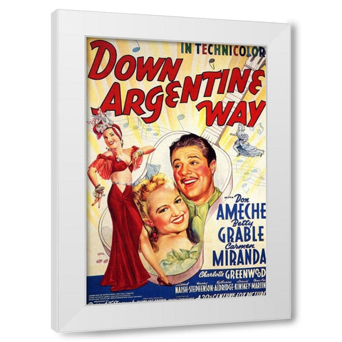 Down Argentine Way-1940 White Modern Wood Framed Art Print by Vintage Hollywood Archive