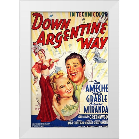 Down Argentine Way-1940 White Modern Wood Framed Art Print by Vintage Hollywood Archive