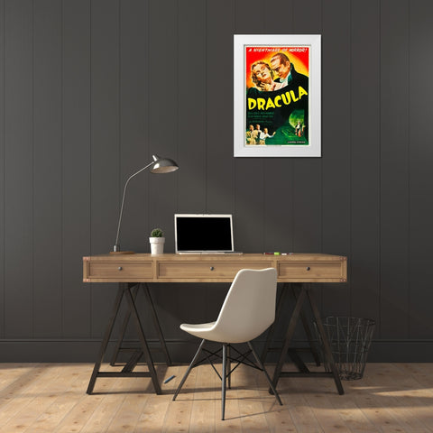 Dracula-1947 White Modern Wood Framed Art Print by Vintage Hollywood Archive