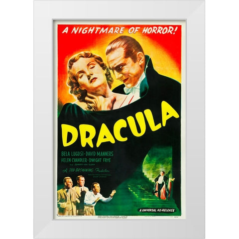 Dracula-1947 White Modern Wood Framed Art Print by Vintage Hollywood Archive
