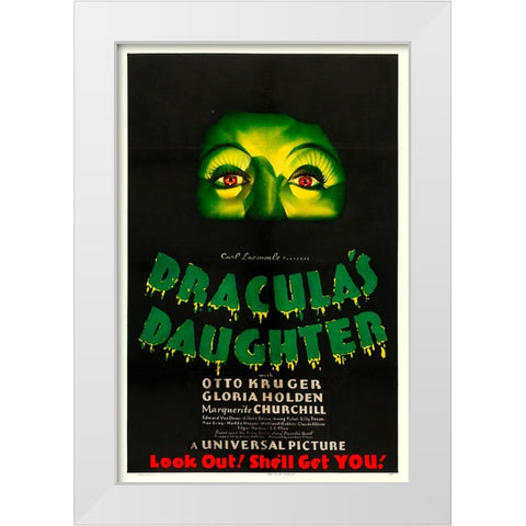 Draculas Daughter-1936 White Modern Wood Framed Art Print by Vintage Hollywood Archive