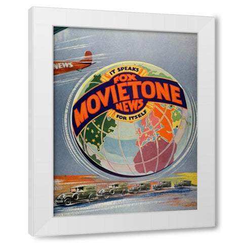 Fox Movietone News-1929 White Modern Wood Framed Art Print by Vintage Hollywood Archive