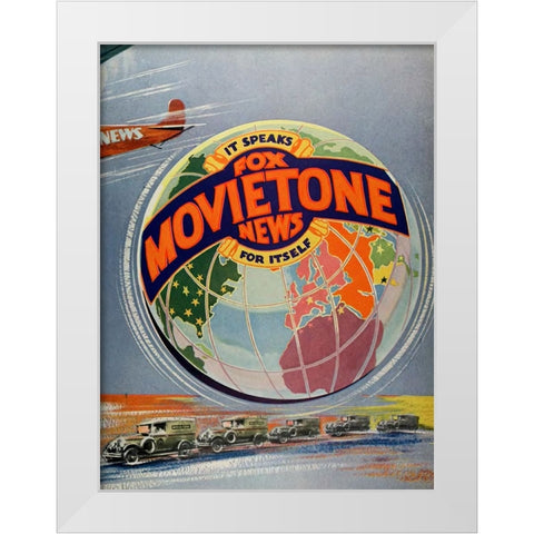 Fox Movietone News-1929 White Modern Wood Framed Art Print by Vintage Hollywood Archive