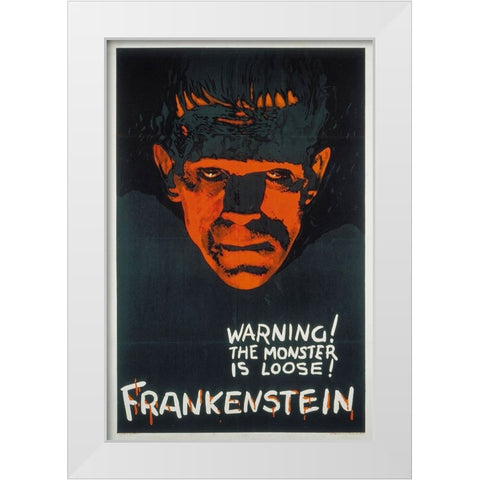 Frankenstein-1931 White Modern Wood Framed Art Print by Vintage Hollywood Archive