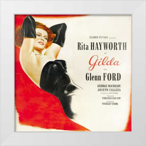 Gilda-1946 White Modern Wood Framed Art Print by Vintage Hollywood Archive