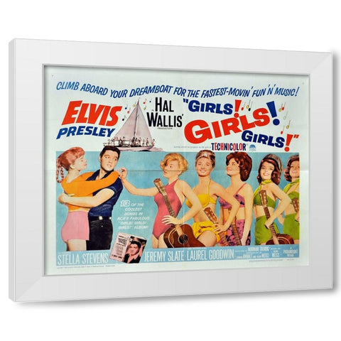 Girls! Girls! Girls!-1962 White Modern Wood Framed Art Print by Vintage Hollywood Archive