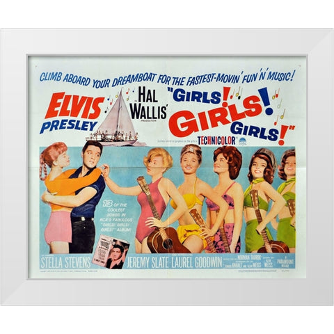 Girls! Girls! Girls!-1962 White Modern Wood Framed Art Print by Vintage Hollywood Archive