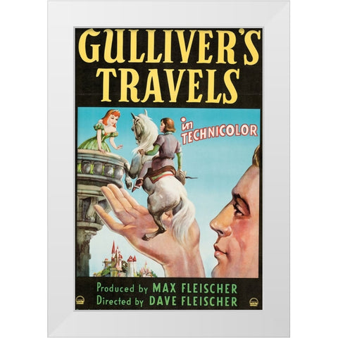Gullivers Travels-1939 White Modern Wood Framed Art Print by Vintage Hollywood Archive