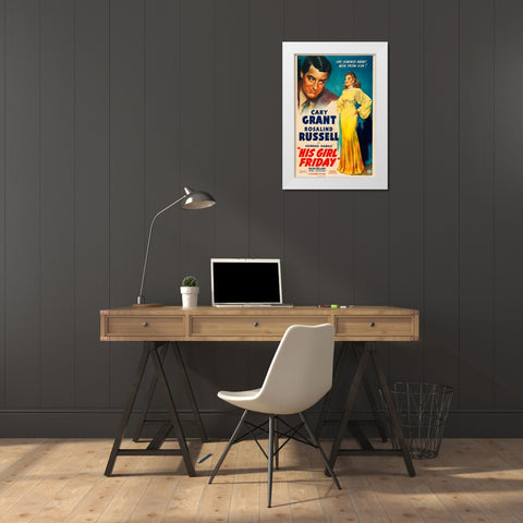 His Girl Friday-1940 White Modern Wood Framed Art Print by Vintage Hollywood Archive