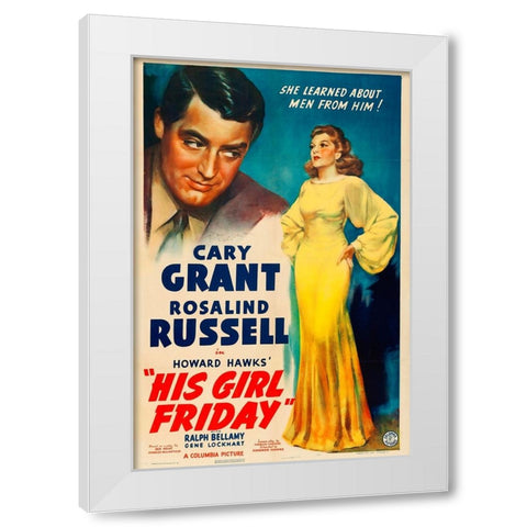 His Girl Friday-1940 White Modern Wood Framed Art Print by Vintage Hollywood Archive