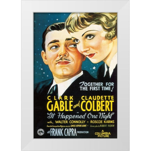 It Happened One Night White Modern Wood Framed Art Print by Vintage Hollywood Archive