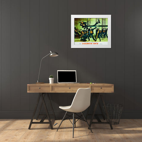 Jailhouse Rock-1957 White Modern Wood Framed Art Print by Vintage Hollywood Archive