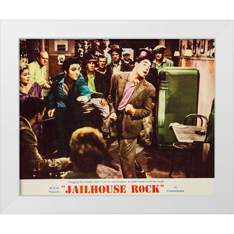 Jailhouse Rock-1957 White Modern Wood Framed Art Print by Vintage Hollywood Archive