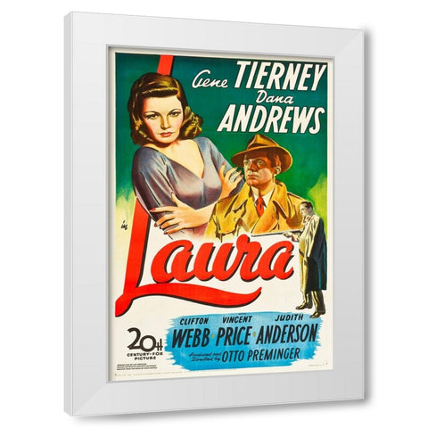 Laura-1944 White Modern Wood Framed Art Print by Vintage Hollywood Archive