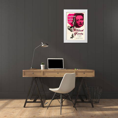 Mildred Pierce-1945 White Modern Wood Framed Art Print by Vintage Hollywood Archive