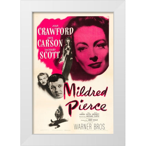 Mildred Pierce-1945 White Modern Wood Framed Art Print by Vintage Hollywood Archive