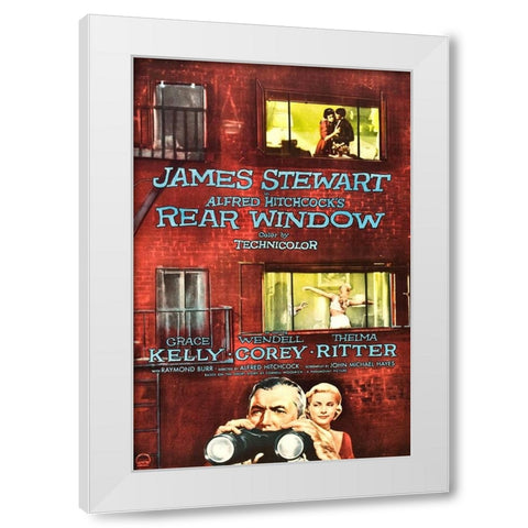 Rear Window-1954 White Modern Wood Framed Art Print by Vintage Hollywood Archive