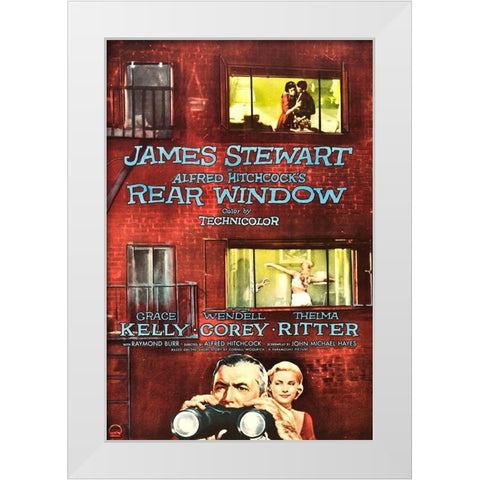Rear Window-1954 White Modern Wood Framed Art Print by Vintage Hollywood Archive