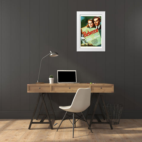 Rebecca-1939 White Modern Wood Framed Art Print by Vintage Hollywood Archive