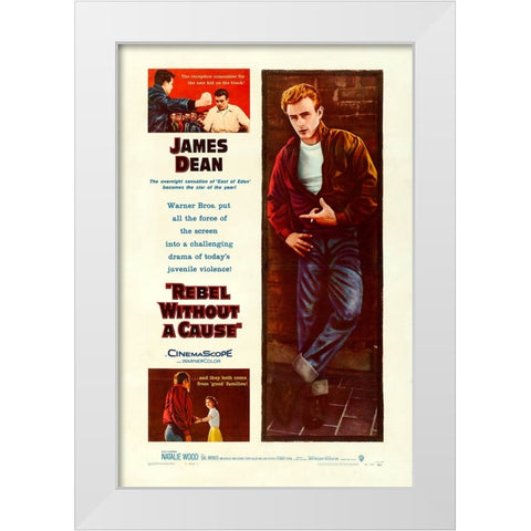 Rebel without a Cause-1955 White Modern Wood Framed Art Print by Vintage Hollywood Archive