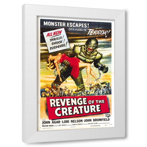 Revenge of the Creature-1955 White Modern Wood Framed Art Print by Vintage Hollywood Archive