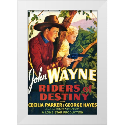 Riders of Destiny-1933 White Modern Wood Framed Art Print by Vintage Hollywood Archive