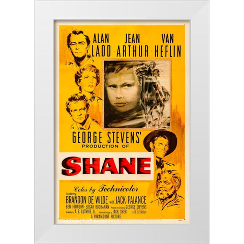 Shane-1953 White Modern Wood Framed Art Print by Vintage Hollywood Archive