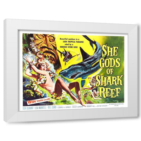 She Gods of Shark Reef-1958 White Modern Wood Framed Art Print by Vintage Hollywood Archive