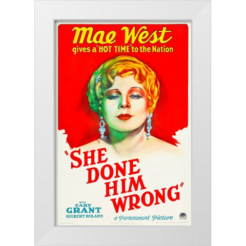 She Done Him Wrong-1933 White Modern Wood Framed Art Print by Vintage Hollywood Archive