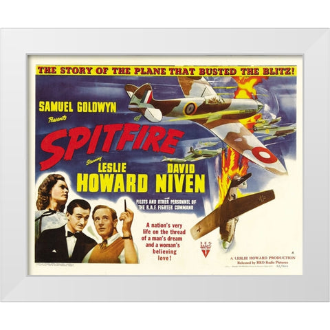 Spitifire Lobby Card-1943 White Modern Wood Framed Art Print by Vintage Hollywood Archive