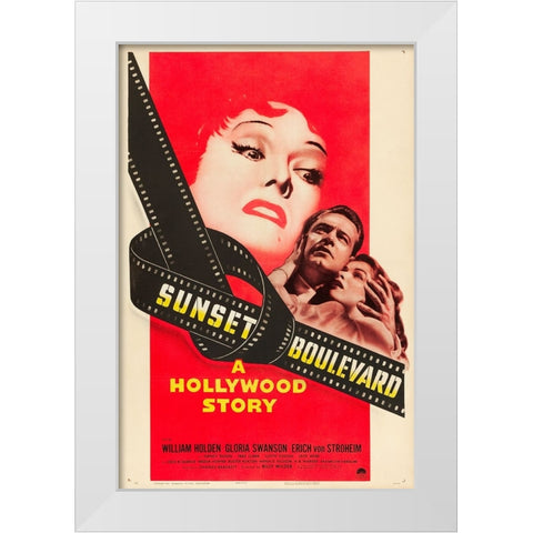 Sunset Boulevard-1950 White Modern Wood Framed Art Print by Vintage Hollywood Archive