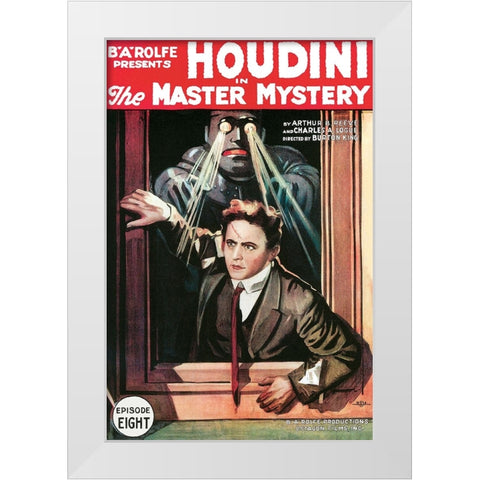The Master Mystery-1919 White Modern Wood Framed Art Print by Vintage Hollywood Archive