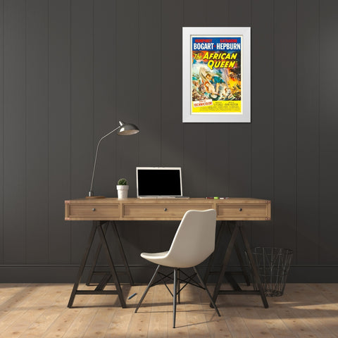The African Queen-1952 White Modern Wood Framed Art Print by Vintage Hollywood Archive